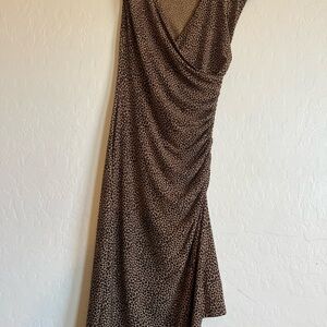Michael Kors Brown Asymmetrical Sheath Dress